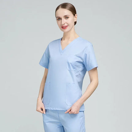 High Quality Scrubs Medical Uniforms Women Nurse Uniform Thin Breathable Medical Scrub Tops Elastic Scrubs Pants Doctor Workwear-KarWorkwear