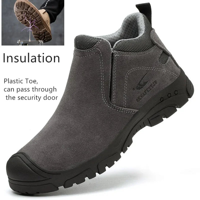 Scald-proof Electric Welding Shoes Plastic Toe Work Shoes Insulated Electrician Shoes Indestructible Industrial Male Wear Boots-KarWorkwear