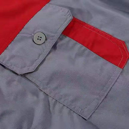 Men Women Short Sleeve Work Coat Workshop Shirts Motor Mechanic Uniform with Two-pocket T-shirts Man Workshop Overalls Top-KarWorkwear