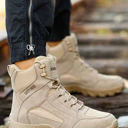 Work Boots Indestructible Safety Shoes Men and Women Steel Toe Shoes Construction Work and Daily Wear Outdoor work hiking boots