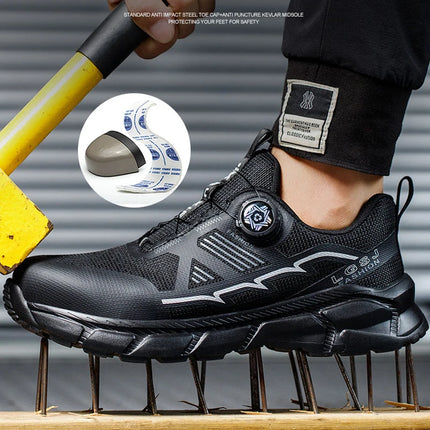 Rotating Button Men Shoes Security Sneakers Steel Toe Shoes Puncture-Proof work Shoes Anti-smash Sport Safety Shoes Protective-KarWorkwear