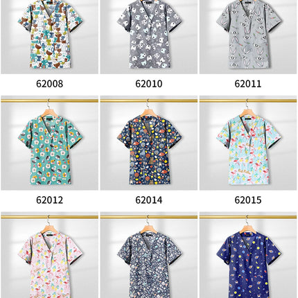 Short Sleeved Custom SPA Uniform Unisex Aesthetic Uniforms Printed Cotton Jacket Tops Fashion Surgical Gown Veterinary Work Wear-KarWorkwear