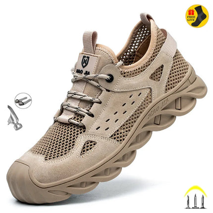 Breathable Summer Safety Work Shoes For Men Insulation 6KV Plastic Toe Anti-smash Non-slip Indestructible Boots Male Footwear-KarWorkwear