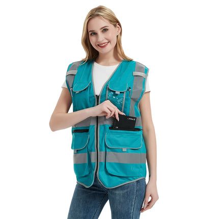 Work Vest for Women Work Clothes Hi Vis Workwear Vest with Pockets
