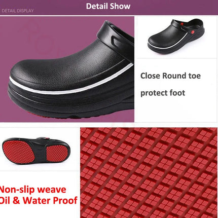 Waterproof Non-slip Chef Shoes For Men Garden Shoes Rubber Sandals Restaurant Working Hospital Nursing kitchen work shoes zapato-KarWorkwear