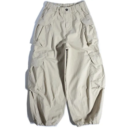 Heavyweight Wide Leg Workwear Trousers y Hong Kong Sle Multi-ket Loose Straight Casual ape Men's Pants