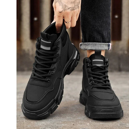2025 autumn new breathable work boots for men, anti slip, wear-resistant, safety shoes, casual and comfortable sports shoes