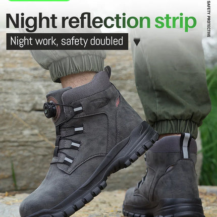 Waterproof Safety Boots Men Indestructible Steel Toe Work Boots Anti-smash Stab-resistant Safety Shoes Biker Botas Para Hombre