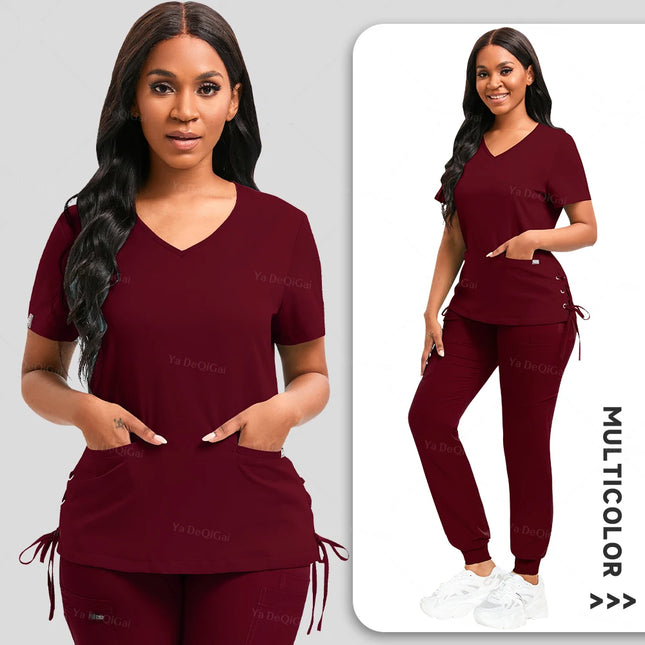 Multicolor Women Wear Doctor Workwear Nurse Scrubs Set Doctor Hospital Medical Scrub Set Surgical Uniforms Wholesale Jogger Suit-KarWorkwear