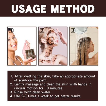 Coffee Scrub for Face Body Exfoliating Brightening Cleaning Dark Spots Removal Fade Melanin Pigmentation Whitening Scrub Cream-KarWorkwear