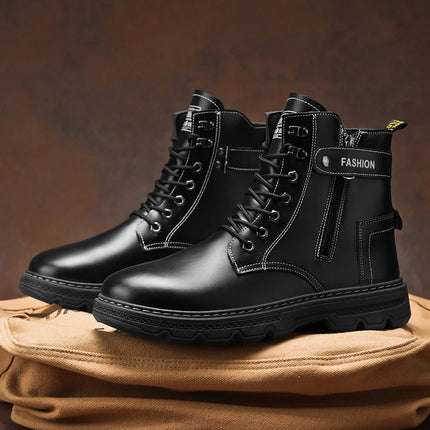 High-top boots, British style, casual and versatile, men's shoes for workwear