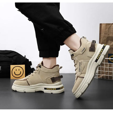 Mens Boots High Top Shoes Casual Winter Platform Designer Luxury Ankle Sport Chelsea Tactical Cowboy Work Safety Sneakers 안전화-KarWorkwear
