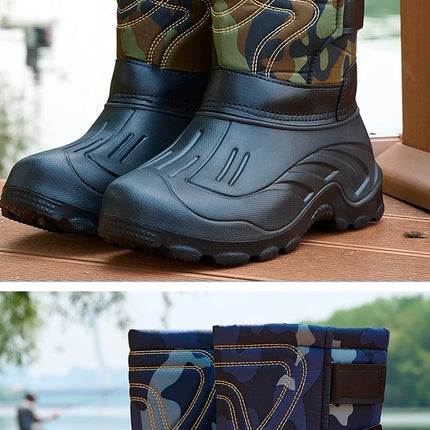Work Boots for Men Waterproof 2025 Spring New Non-slip Fishing Boots Comfortable Farm Men Boots Winter Plus Cotton Rain Boots