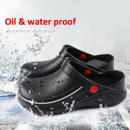 Waterproof Non-slip Chef Shoes For Men Garden Shoes Rubber Sandals Restaurant Working Hospital Nursing kitchen work shoes zapato-KarWorkwear