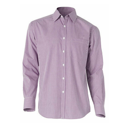 NNT Men Formal Gingham Long Cotton Blend Check Shirt Business Classic Fit CATDR2-KarWorkwear