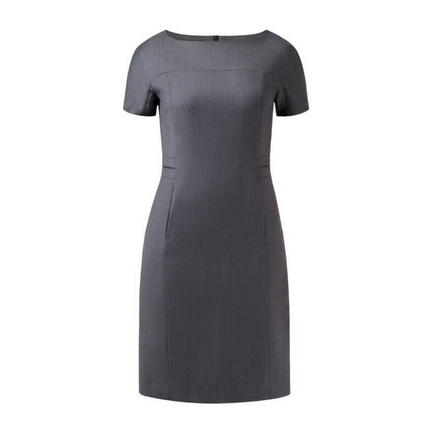 NNT Womens Sharkskin Short Sleeve Dress Classic Fit Stretch Knee Length CAT6BE-KarWorkwear