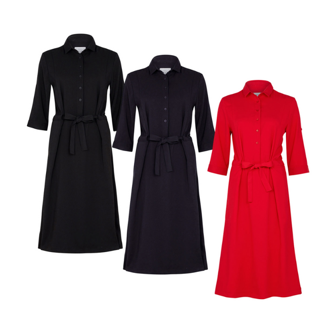 NNT Womens Shirt Classic Fit Dress Adjustable Sleeve Knee Length Comfort CAT67Y-KarWorkwear