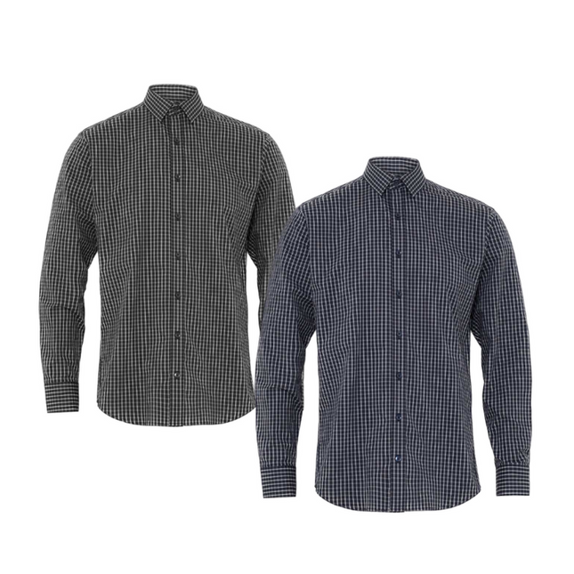 NNT Mens Business Long Sleeve Check Shirt Avignon Formal Shirts Comfort CATJDE-KarWorkwear