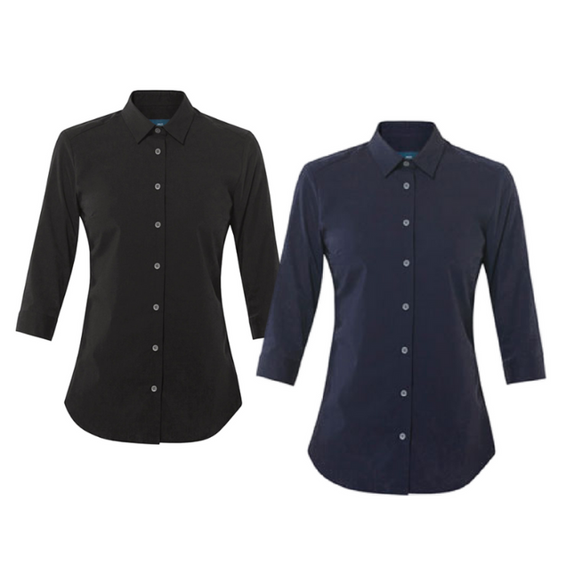 NNT Womens Stretch Cotton Blend 3/5 Sleeve Madem Formal Shirt Business CATU2L-KarWorkwear
