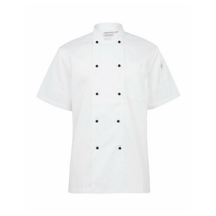 NNT Unisex Adult Chef Jacket Short Sleeve Macquarie Poly Cotton Work CATP5J-KarWorkwear