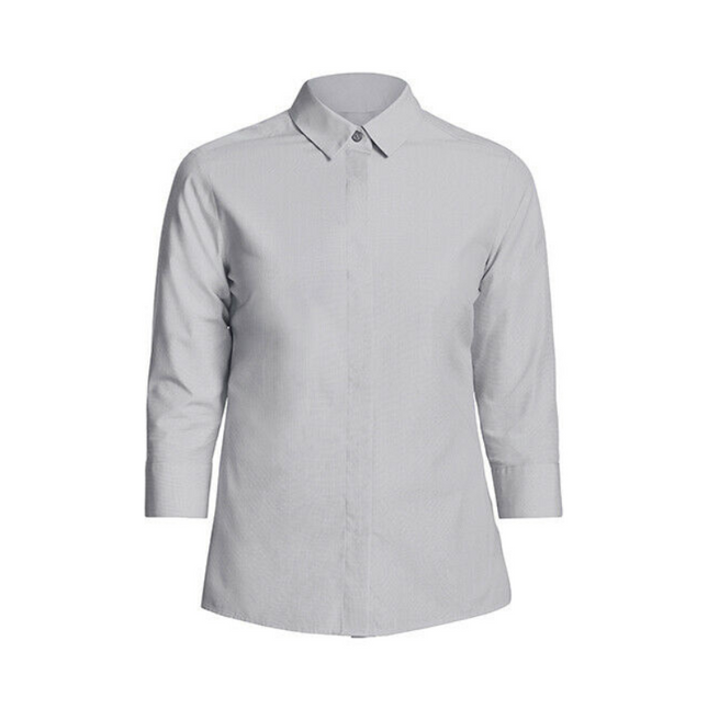 NNT Womens Silver End on End 3/4 Sleeve Formal Shirt Relaxed Business CATU5H-KarWorkwear