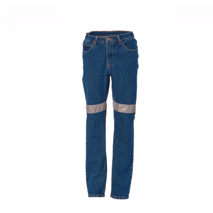 DNC Workwear  Hi-Vis Ladies Taped Denim Stretch Jeans CSR R/Taped Work 3339-KarWorkwear