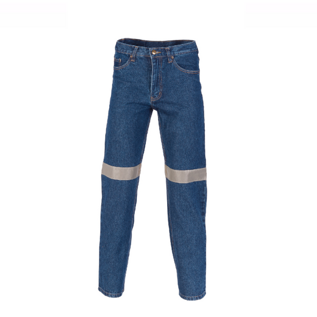 DNC Workwear Womens Taped Denim Stretch Jeans Reflective Comfortable 3347-KarWorkwear