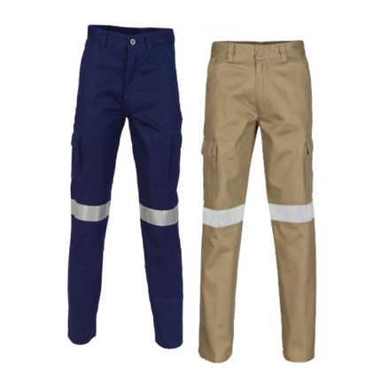 DNC Workwear Mens Cotton Drill Cargo Pants Hi-Vis Comfortable  Work 3319-KarWorkwear