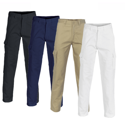 DNC Workwear Mens Cotton Drill Cargo Pants Comfortable Tough Pant Work 3312-KarWorkwear