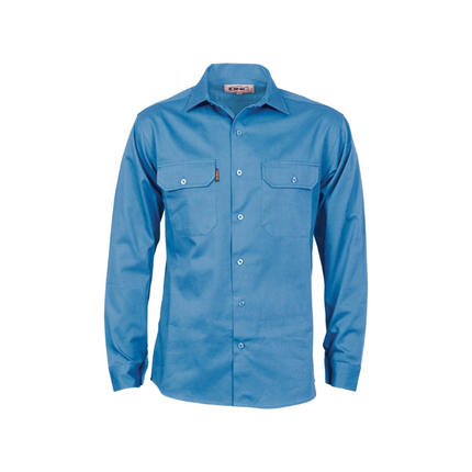 DNC Workwear Cotton Drill Work Shirt With Gusset Sleeve - Long Sleeve 3209-KarWorkwear