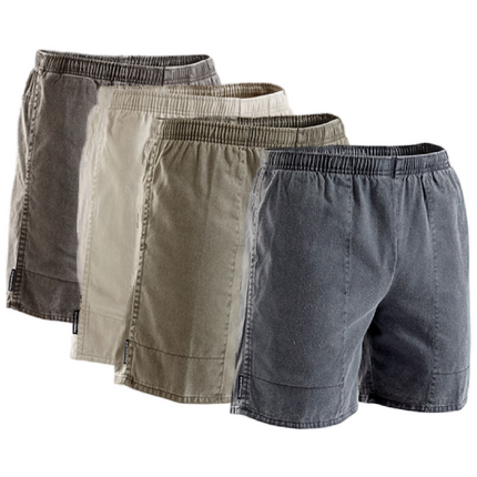 Stubbies Ruggers Mens Pigment Dyed Cotton Elasticised Waist Shorts Work SE420H-KarWorkwear