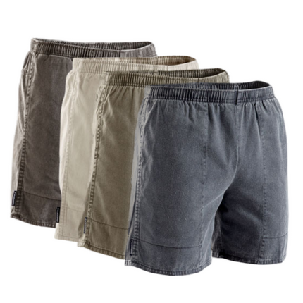 Stubbies Ruggers Mens Pigment Dyed Shorts Drawcord Cotton Elastic Work SE4200-KarWorkwear
