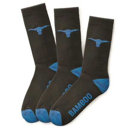 Elwood Mens 3 Pack Workwear Bamboo Crew Sock Cotton Comfy Toe Protect EWD904-KarWorkwear