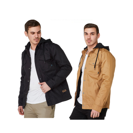 Elwood Mens Utility Jacket Coated Cotton Polar Fleece Lightweight Work EWD401-KarWorkwear