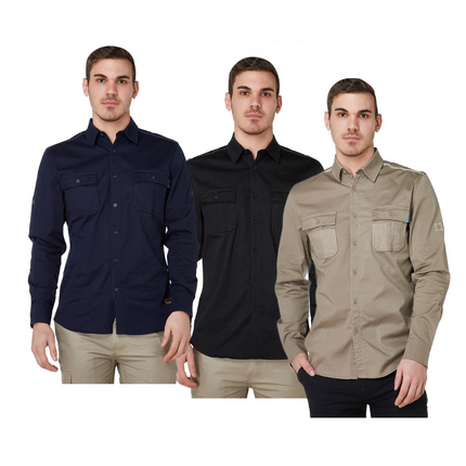 Elwood Mens Utility Shirt Work Casual Shirts Sun Protection Cotton Comfy EWD301-KarWorkwear
