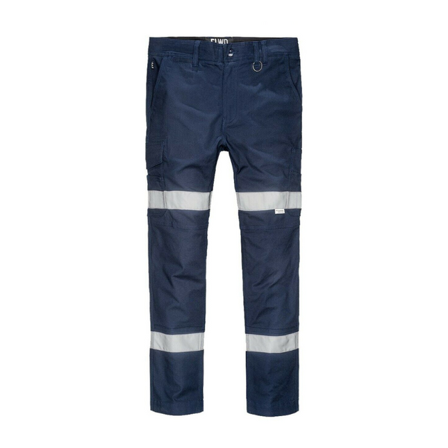 Mens Elwood Work Road Pants Stretch Canvas Phone Pocket Taped Safety Slim EWD106-KarWorkwear