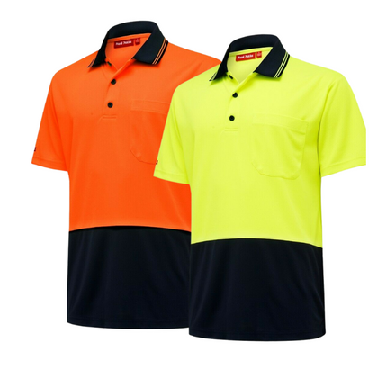 Hard Yakka Core Hi-Vis Micro Safety Cool Polo Work Shirt Tradie S/S Y19605-KarWorkwear