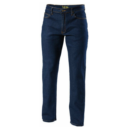 Hard Yakka Mens Stretch Cotton Denim Tough Work Tough Straight Jeans Y44610-KarWorkwear