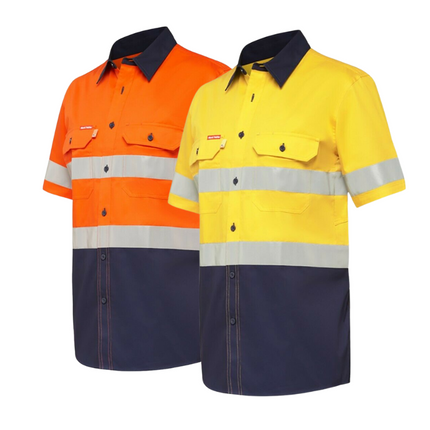 Hard Yakka Short Sleeve Work Shirt Hi-Vis Tape KoolGear Summer Vent Y07735-KarWorkwear