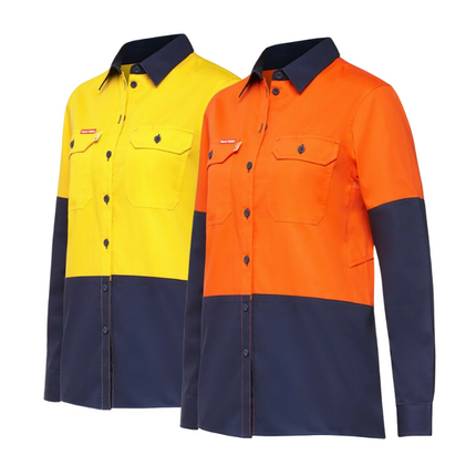 Hard Yakka Womens Koolgear Long Sleeve Work Shirt Cotton Lightweight Y08225-KarWorkwear