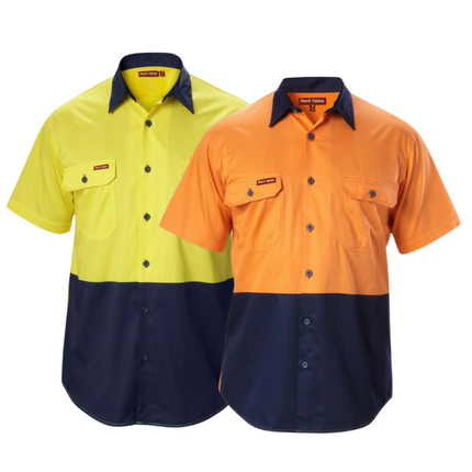 Hard Yakka Koolgear Shirt Hi-Vis Short Sleeve Vented Safety Work Y07559-KarWorkwear