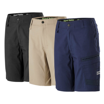 Hard Yakka Womens Raptor Mid Shorts Work Comfortable Cargo Tough Flexible Y08228-KarWorkwear