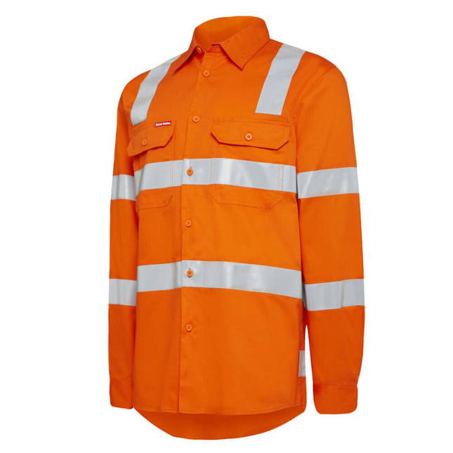 Hard Yakka Mens Shirt Lightweight 2T BI Motion Vent Taped Reflective Work Y04275-KarWorkwear