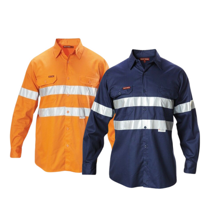 Hard Yakka Foundations Long Sleeve Taped Cotton Drill Work Shirt Y07227-KarWorkwear