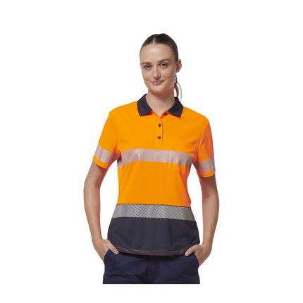 Hard Yakka Womens Safety Work Short Sleeve HI VIS Taped Polo Y08602-KarWorkwear