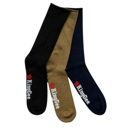 KingGee Mens Bamboo Work Socks 3 Pack Breathable Comfortable Workwear K09271-KarWorkwear