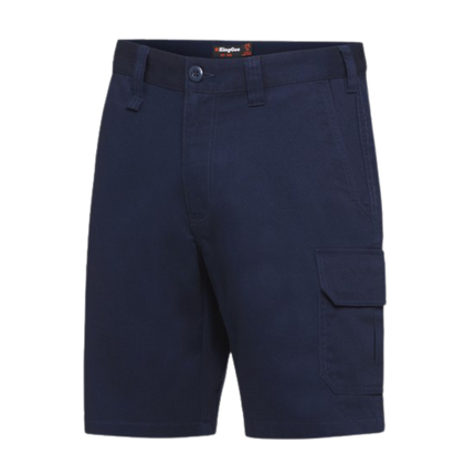 KingGee Mens Stretch Cargo Shorts Work Flat Front Safety Belt Loops Phone K07005-KarWorkwear