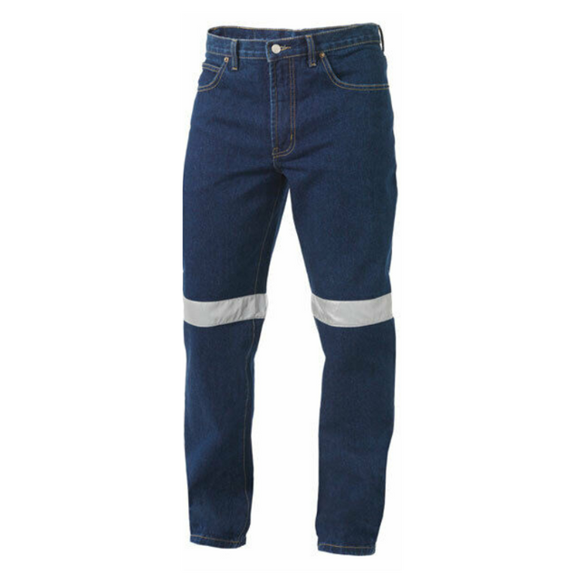 KingGee Mens Reflective Work Jean Classic Reinforced Denim Pants Workwear K53030-KarWorkwear
