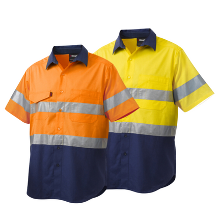 KingGee Mens Workcool 2 Hi-Vis Summer Shirt Short Sleeve Work Lightweight K54885-KarWorkwear