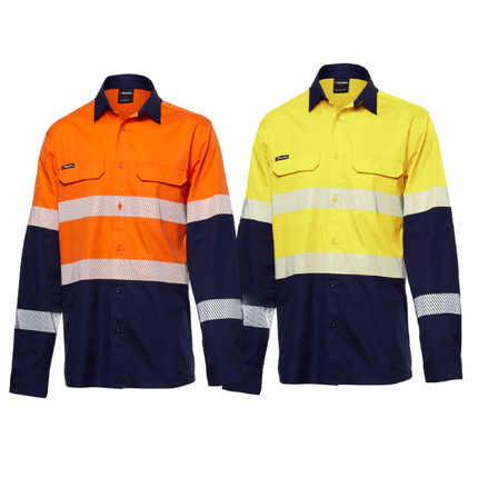 KingGee Mens Workcool Pro Bio Motion Shirt Long Sleeve Work Safety Comfy K54028-KarWorkwear